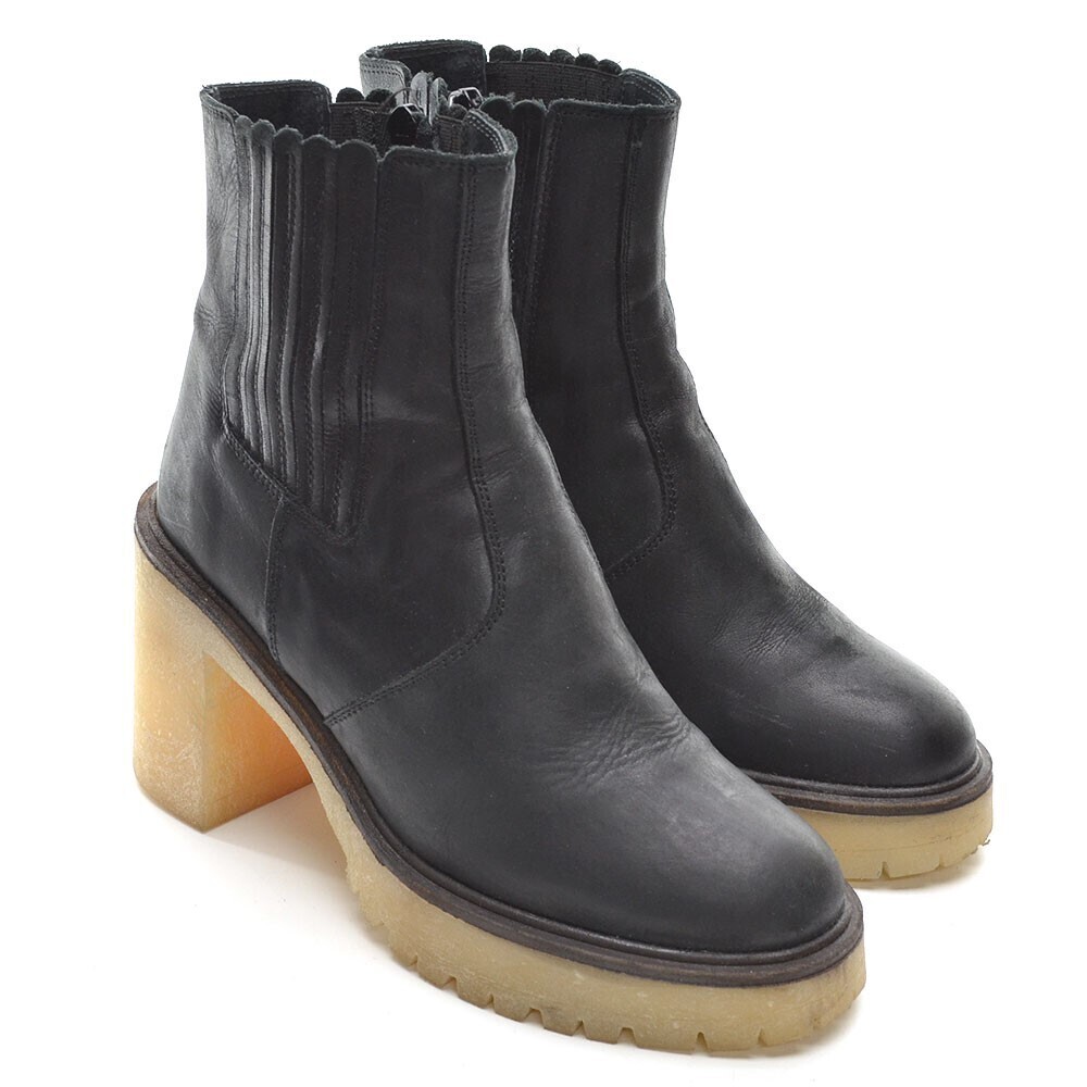 Free People James Black Heeled Chelsea Boots 37.5 New